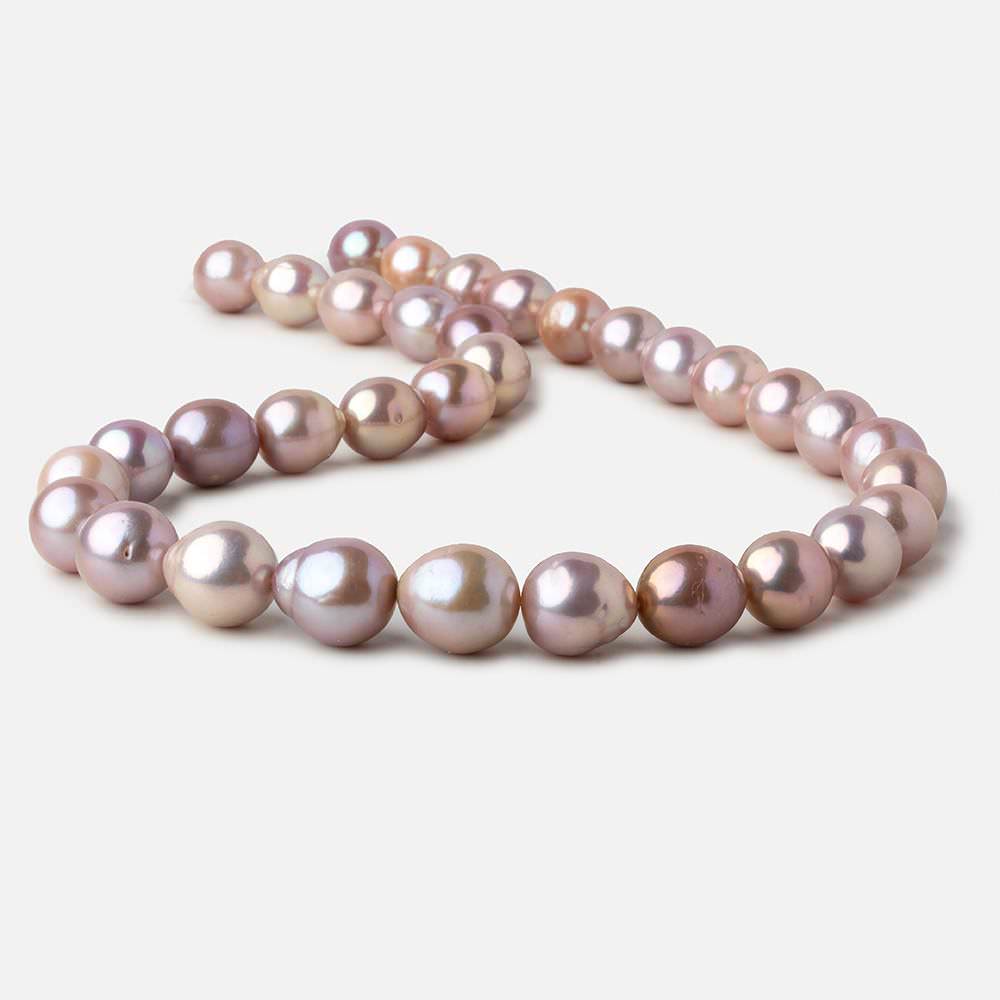  Tri Color Baroque straight drilled Freshwater Pearls 16 inch 11x10-12x14mm 