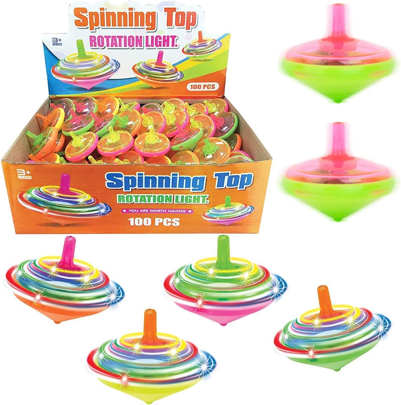 LED Light Up Flashing Mini Spinning Tops with Gyroscope