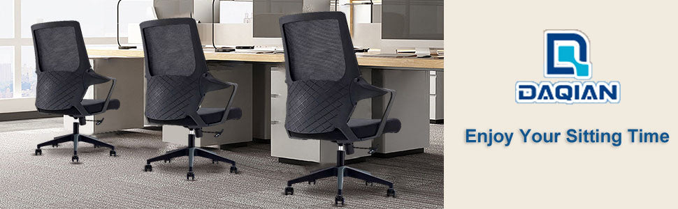 VOFFOV® Large Lumbar Support Modern Executive Office Mesh Chair, Black