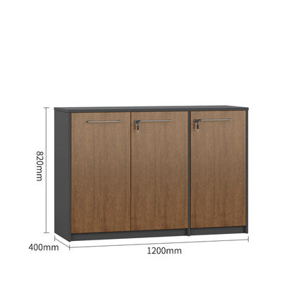 VOFFOV® Storage Cabinet Wood Counter Cabinet with 3 Lockable Doors