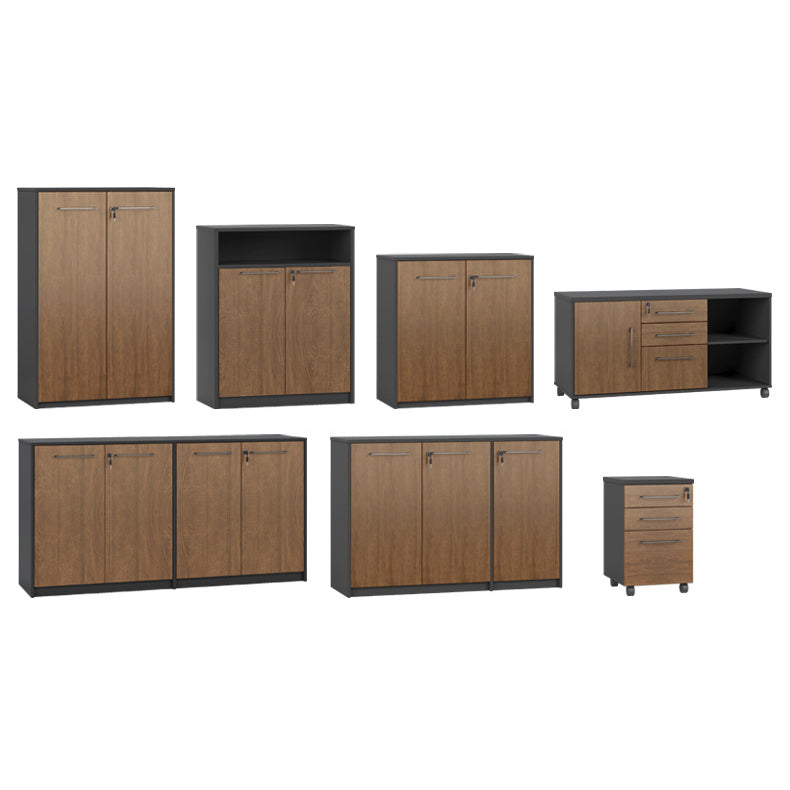 VOFFOV® Storage Cabinet Wood Counter Cabinet with 2 Lockable Doors for Home Office