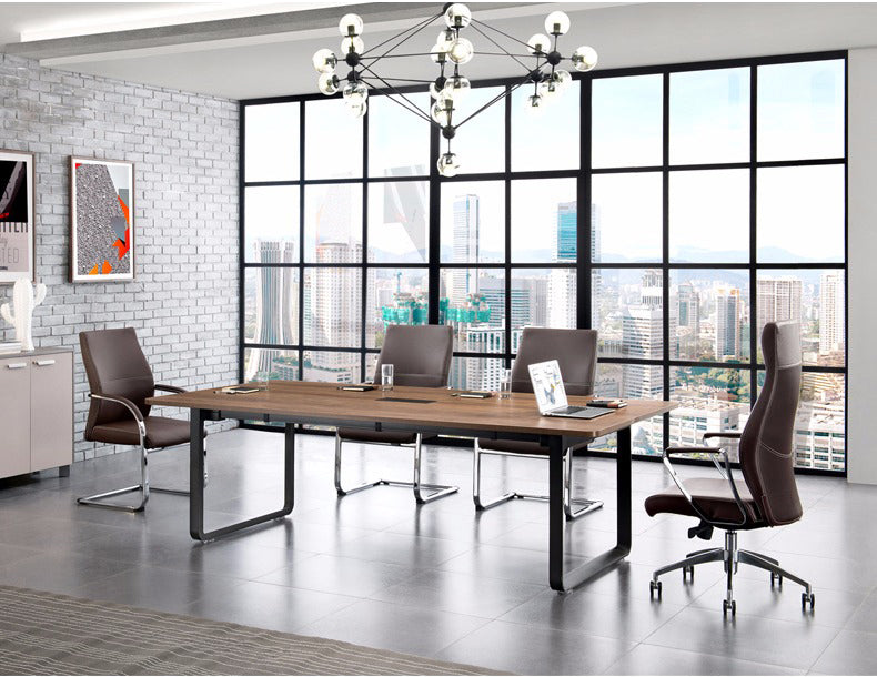 VOFFOV® Big & Tall Simple Modern Office Chair Brown
