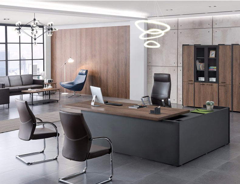 VOFFOV® Big & Tall Simple Modern Office Chair Brown