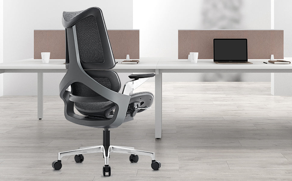 Home Office Chair Computer Task Chair Adjustable Desk Chair With Swivel Casters For Office Leisure Grey