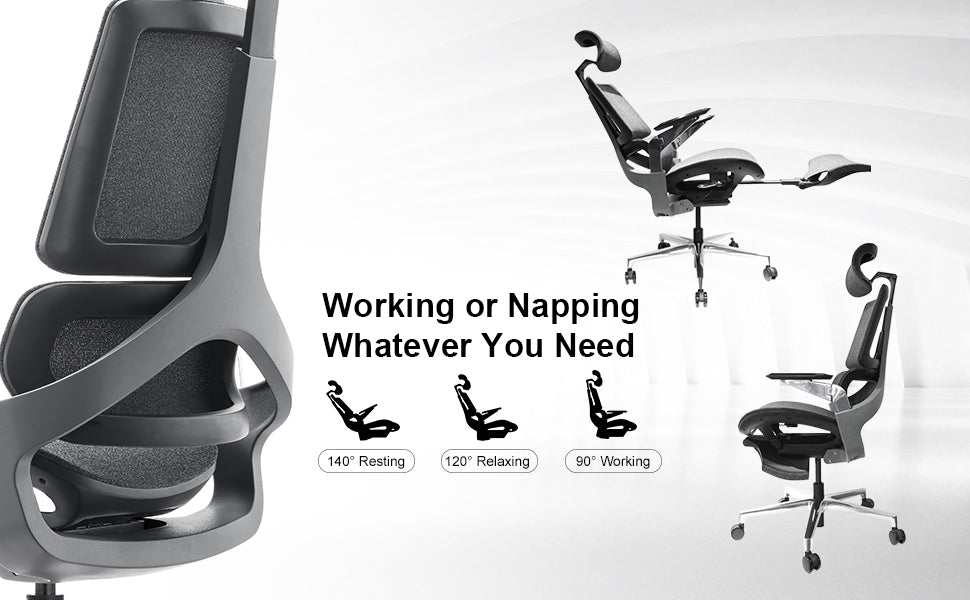 High Back Home Office Chair Computer Task Chair Adjustable Desk Chair With Swivel Casters For Office Leisure Grey