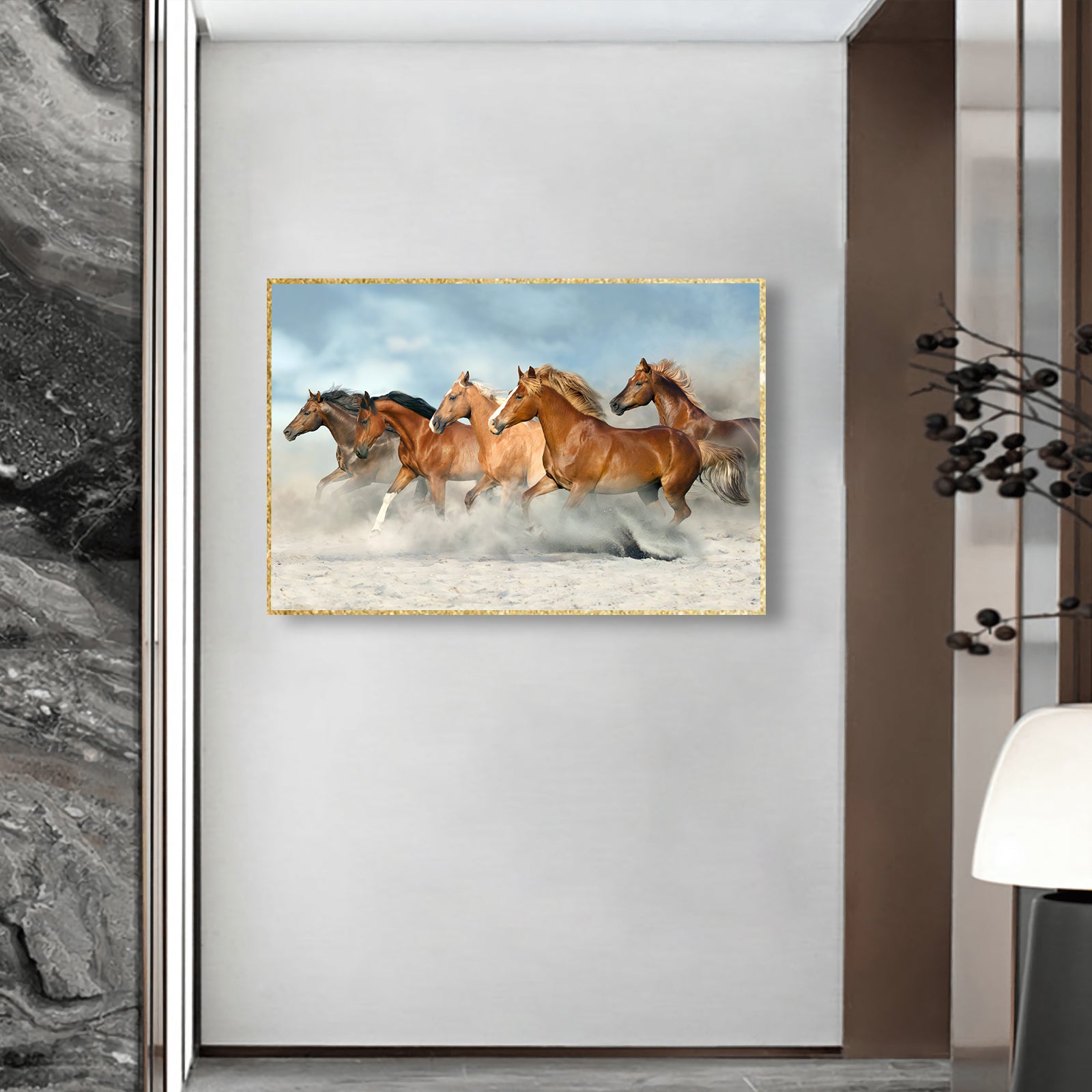 VOFFOV® 5 Brown Horse Canvas Wall Decor