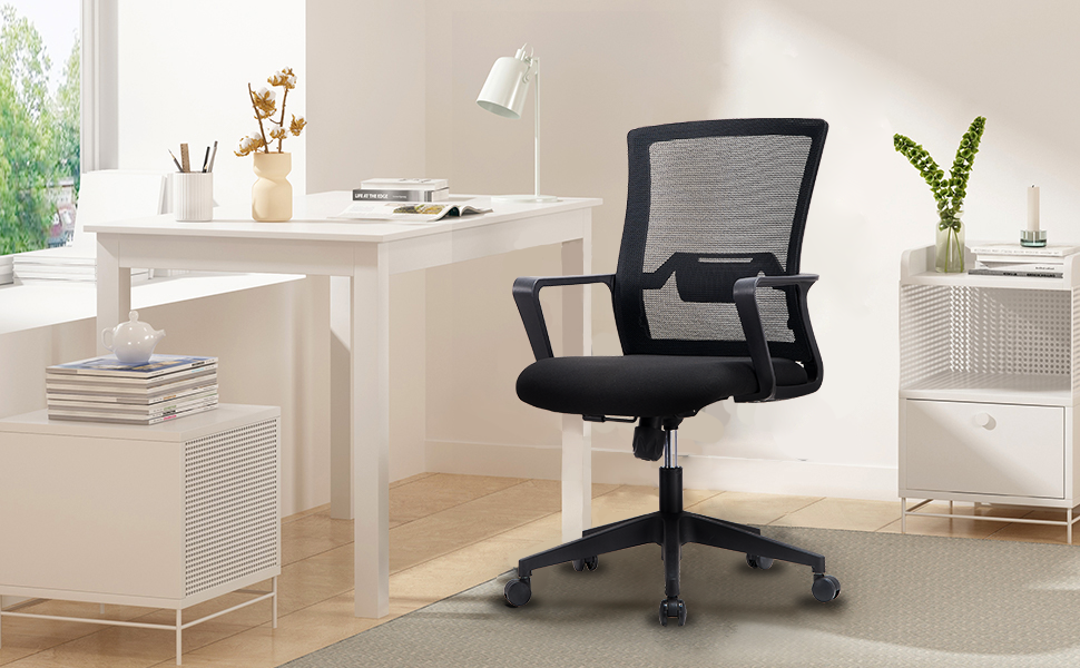 VOFFOV® Sliding Base Black Mesh Task Chair