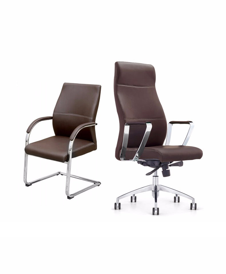 VOFFOV® Big & Tall Simple Modern Office Chair Brown