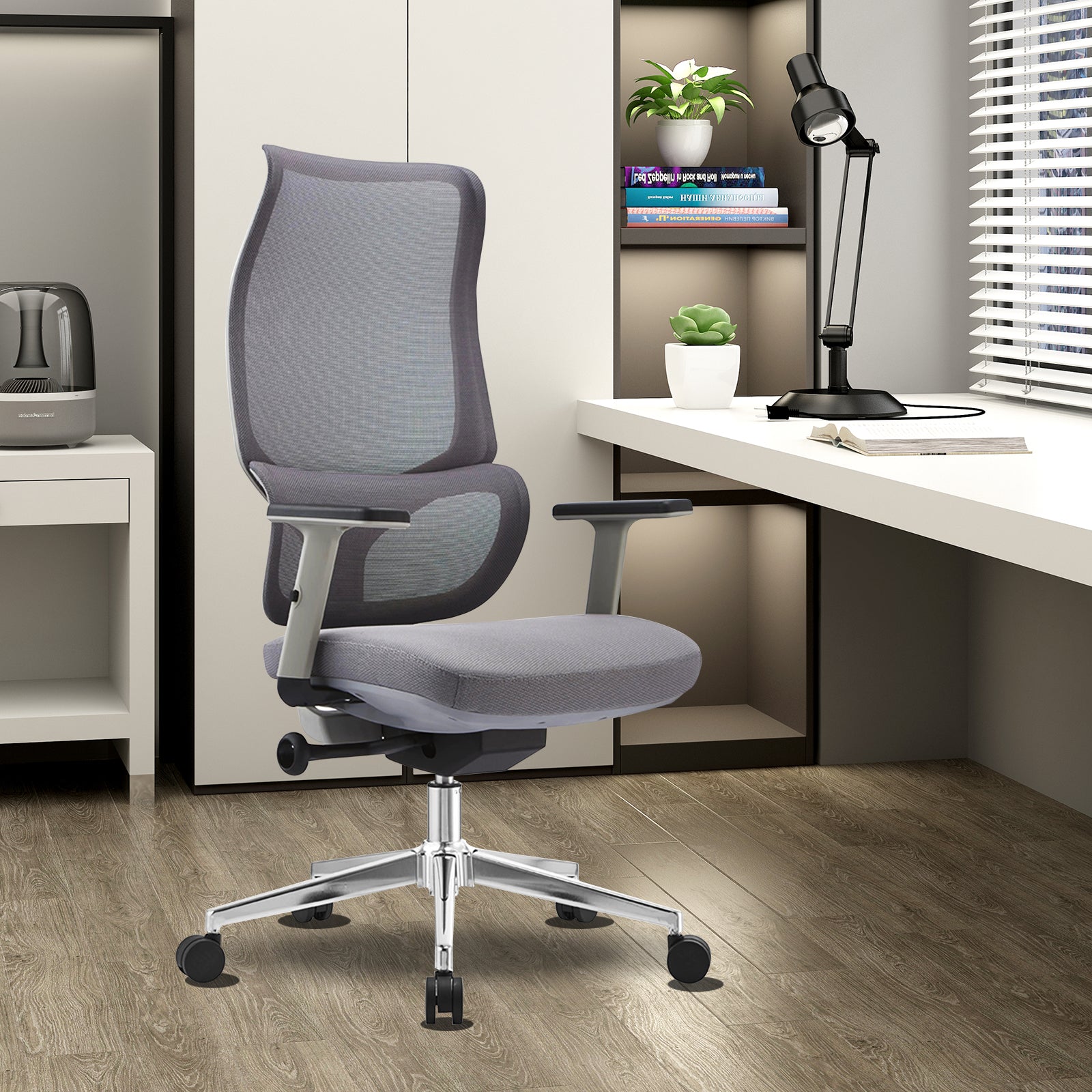VOFFOV® Ergonomic White Office Chair with Lumbar Support