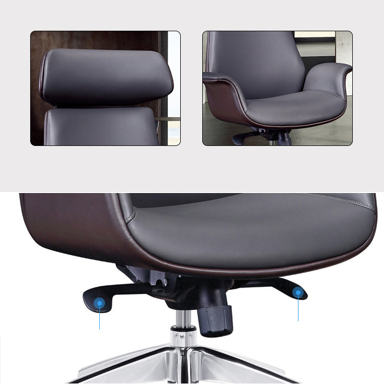 VOFFOV® Leather Executive Office Chair with Headrest Swivel Chair Height Adjustable