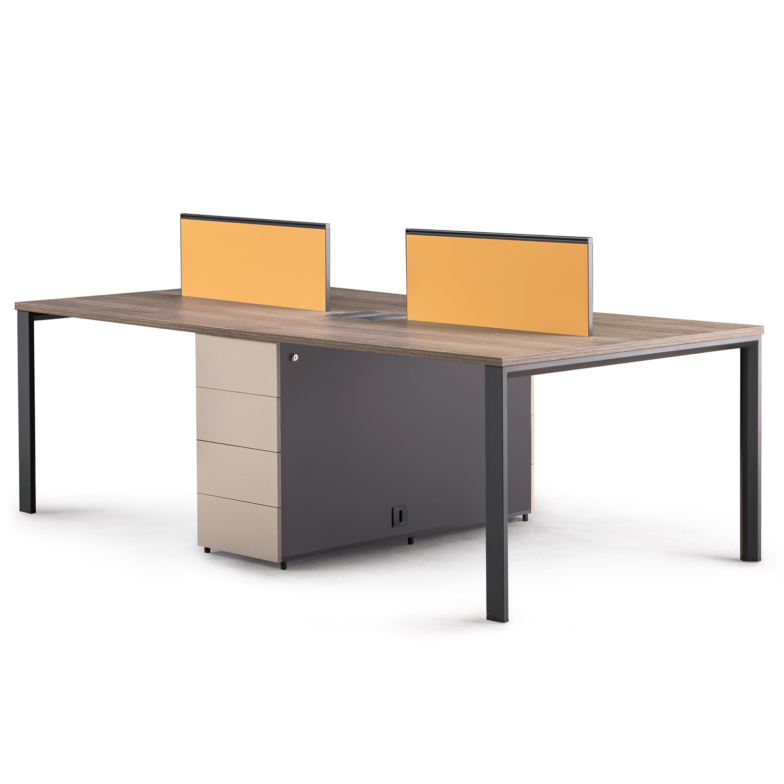 VOFFOV® Cluster of 4 Workstation Desk with 4 Attached Drawers