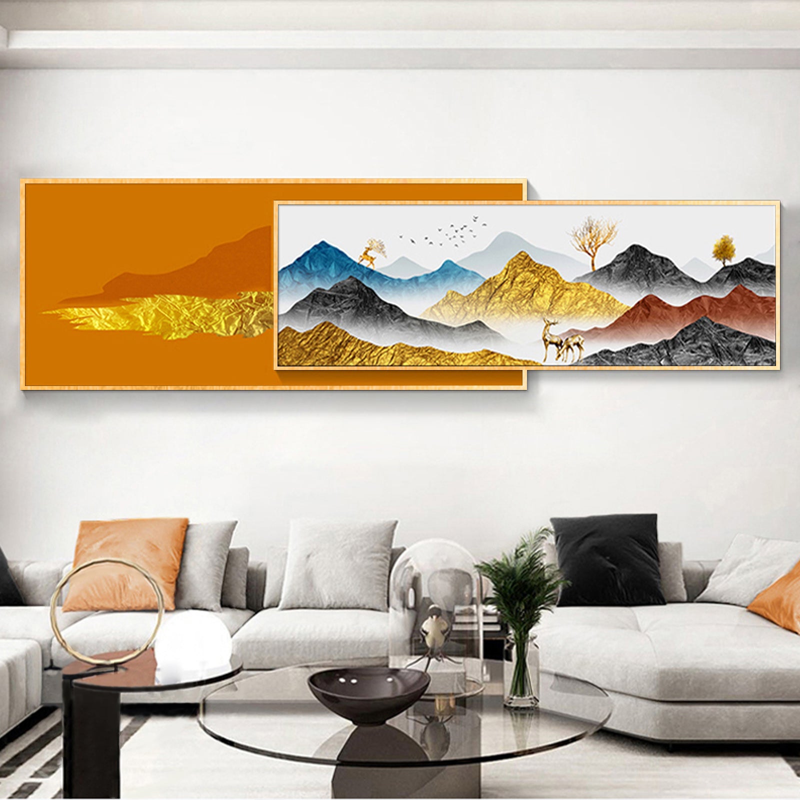 VOFFOV® Abstract Mountains Office Room Double Wall Art