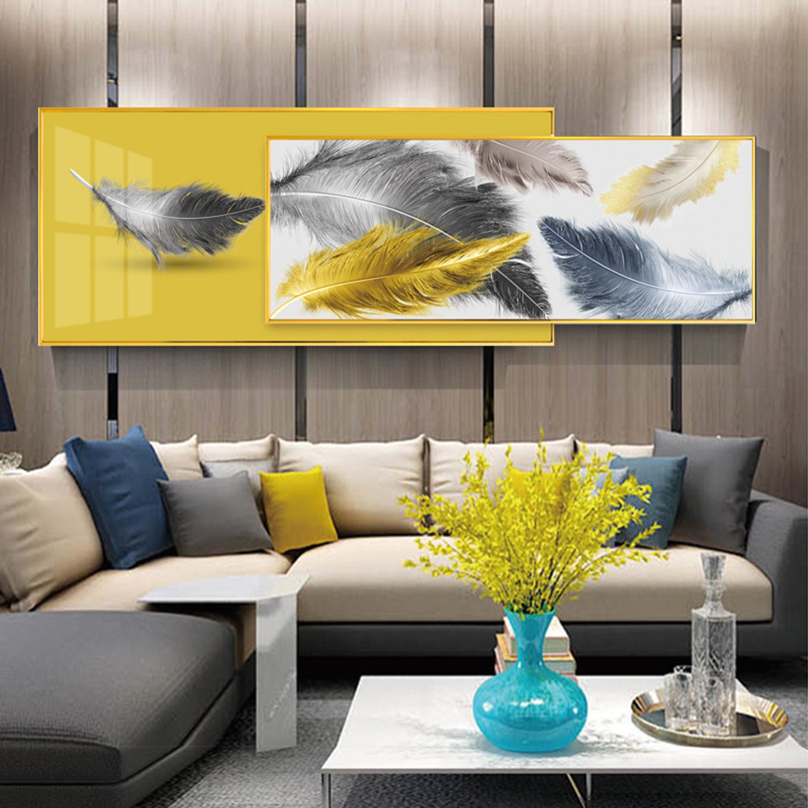 VOFFOV® Animals Feather Double Wall Decor