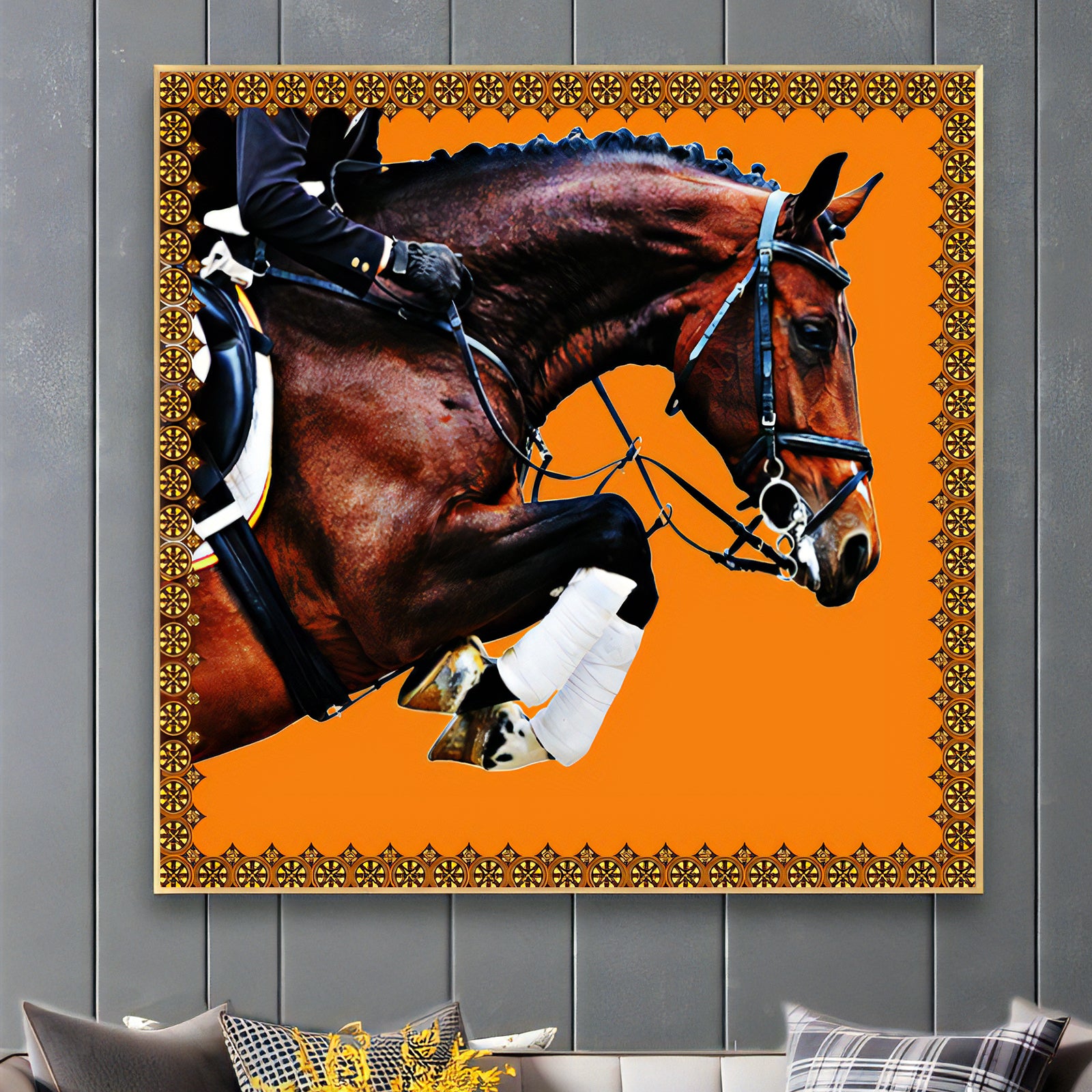 VOFFOV® Brown Horse Modern Canvas Art Print 2PCS