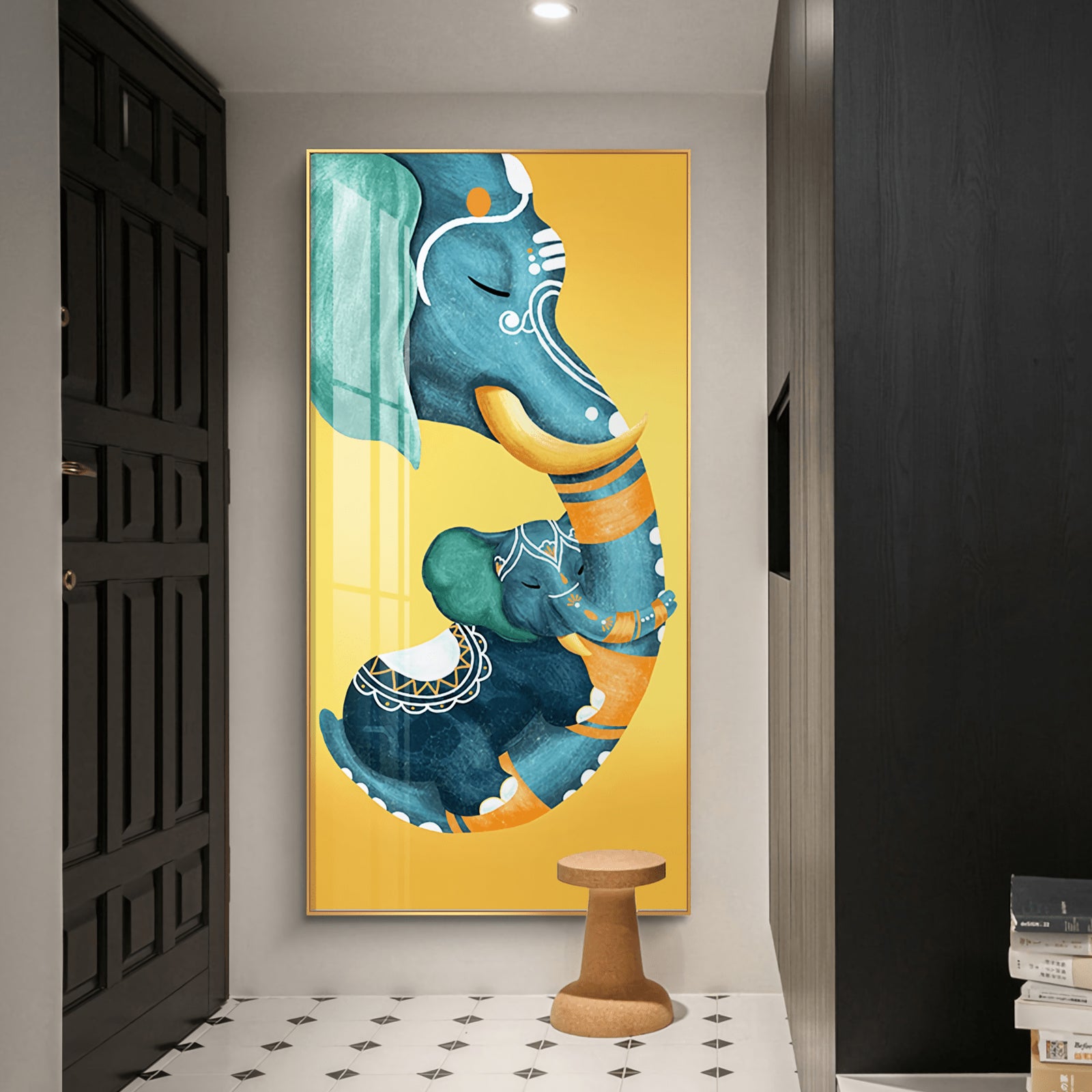 VOFFOV® Dad Baby Elephant Wall Art