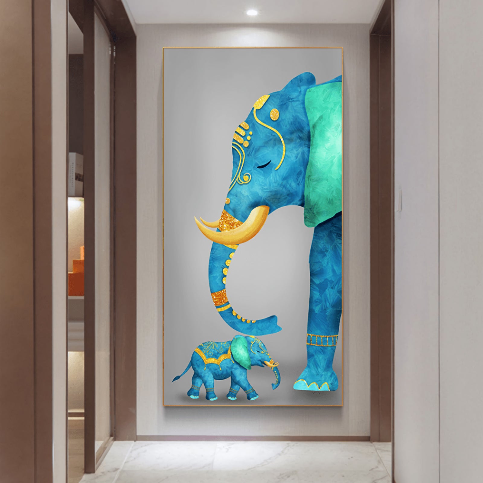 VOFFOV® Dad & Baby Elephant Wall Decoration
