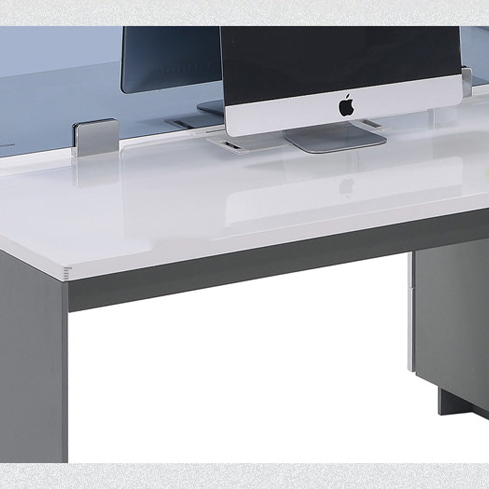 VOFFOV® Elegant 4 Person Face to Face Workstation Desk w/ Drawers