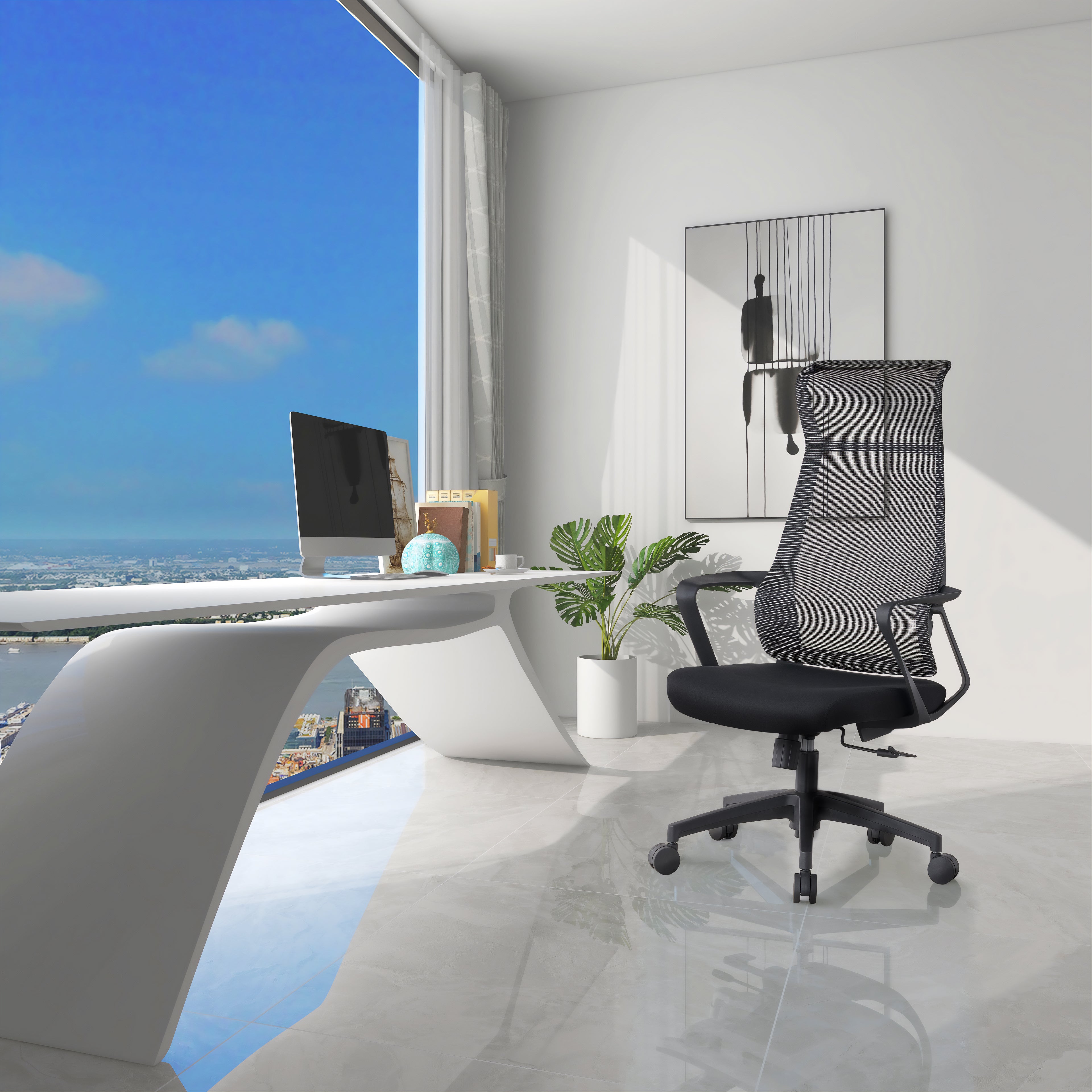 VOFFOV® Ergonomic Office Chair with Headrest