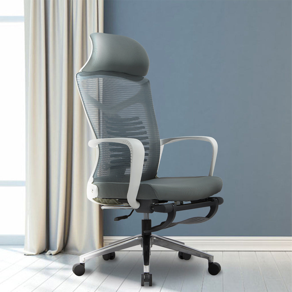 VOFFOV® Lumbar Support Ergonomic Chair with Headrest Footrest