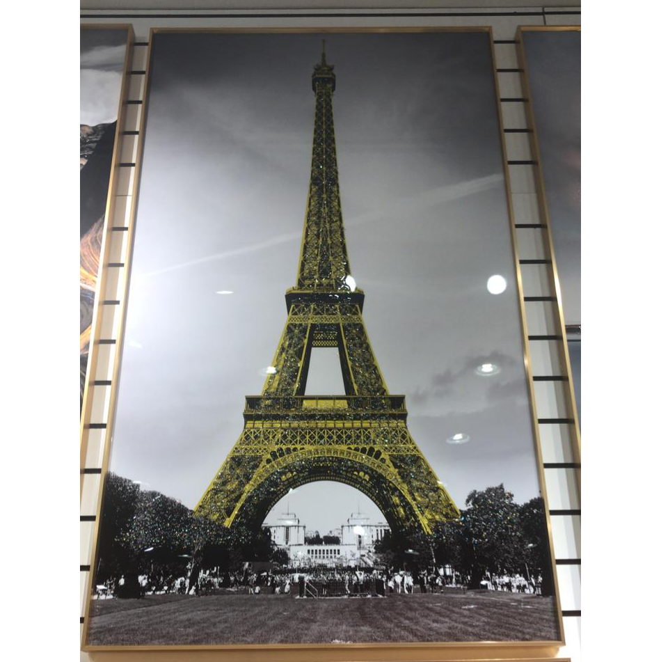 VOFFOV® Golden Eiffel Tower Paris Landscape Wall Art
