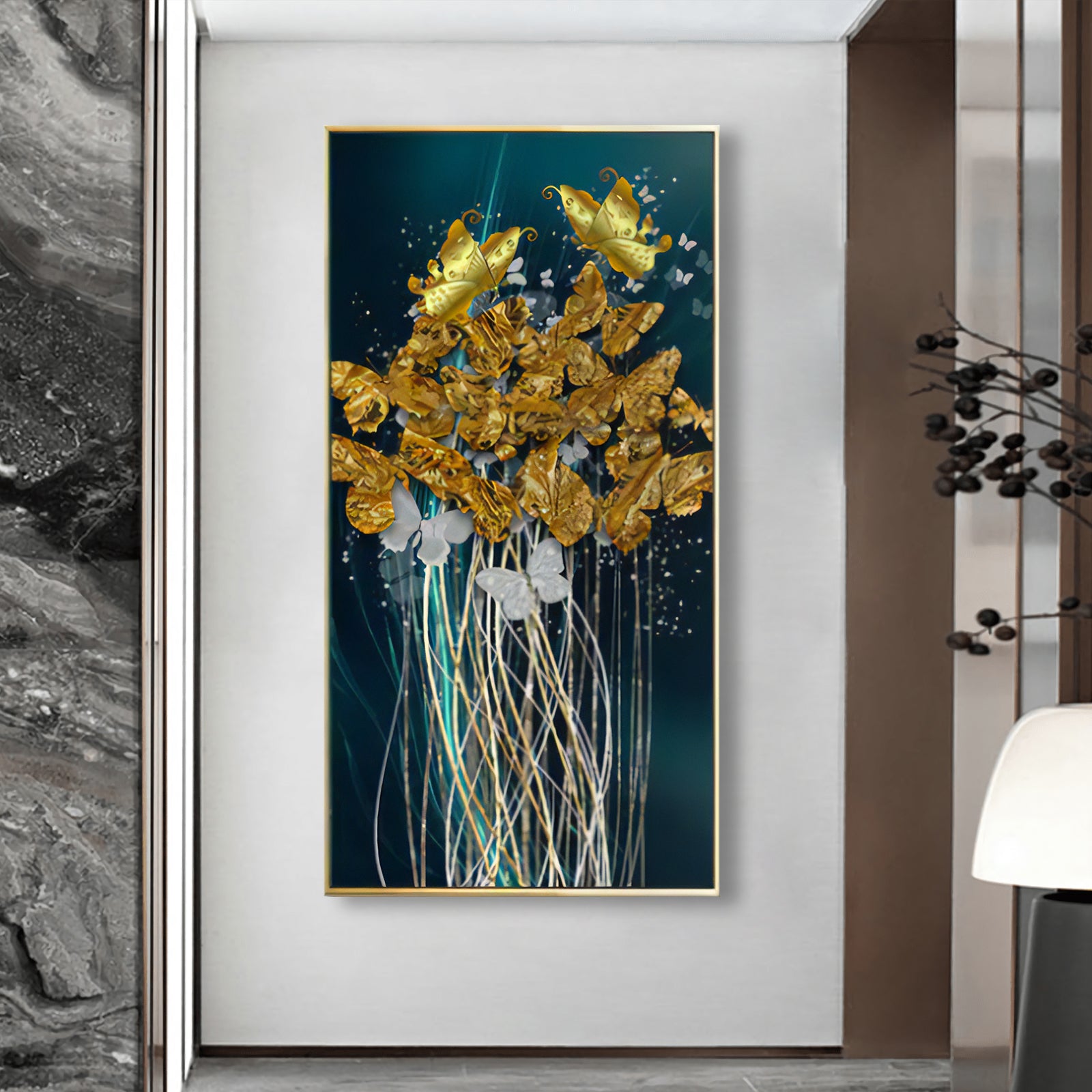 VOFFOV® Modern Elegant Gold Butterflies Wall Art Home Decor