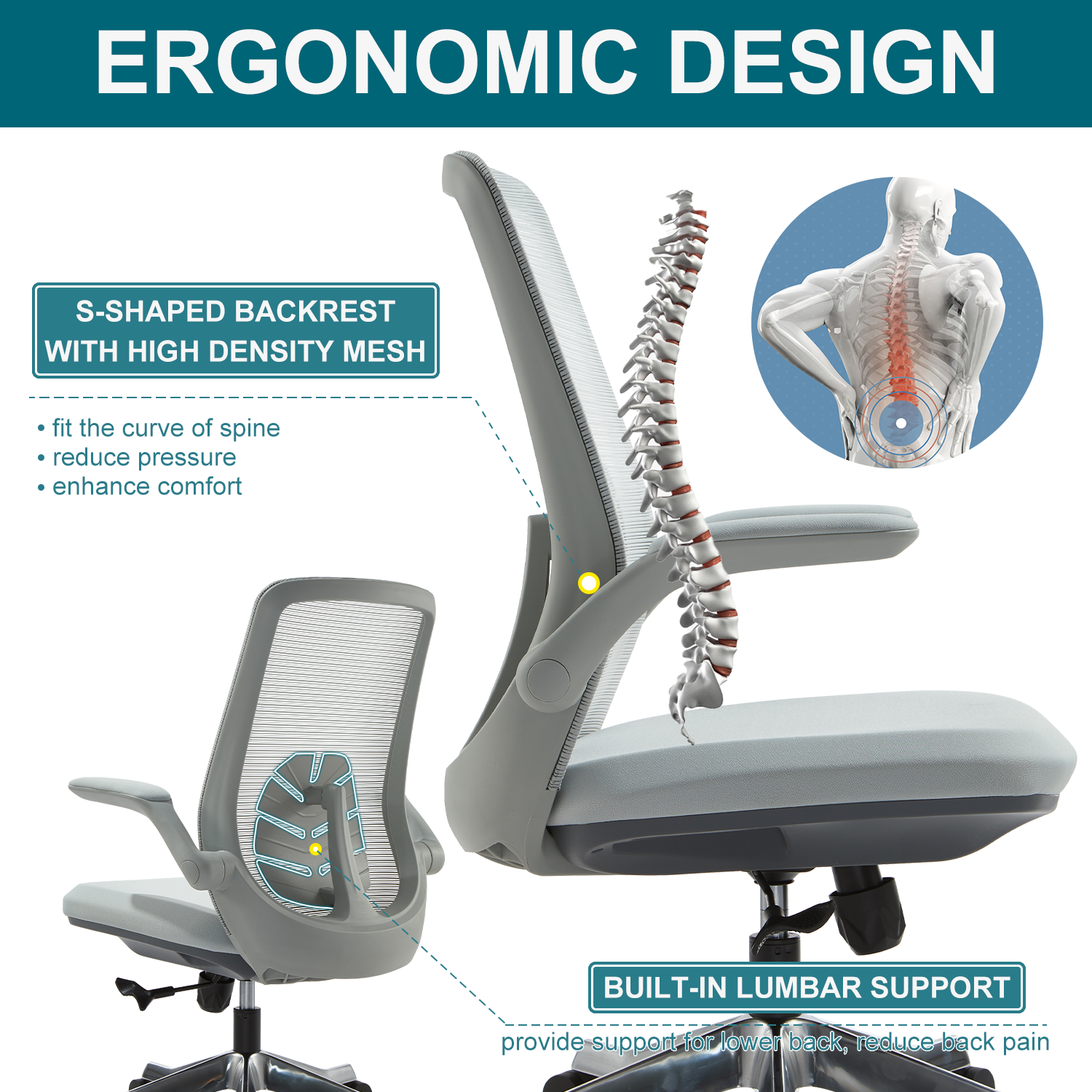 VOFFOV® Modern Multi-Task Office Chair