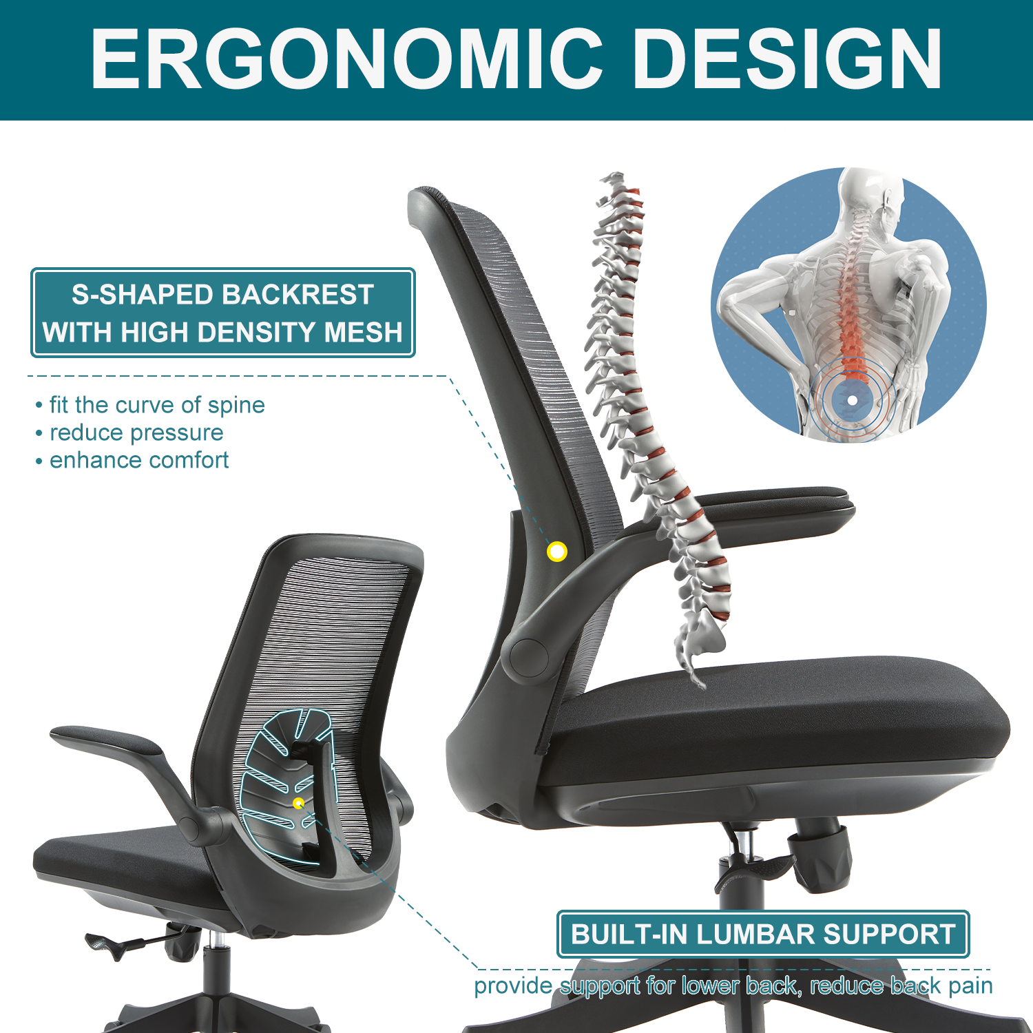 VOFFOV® Multi-Task Modern Office Chair