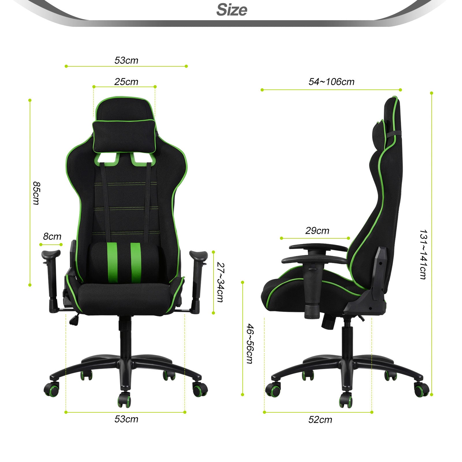 Racing Gaming Chair Green