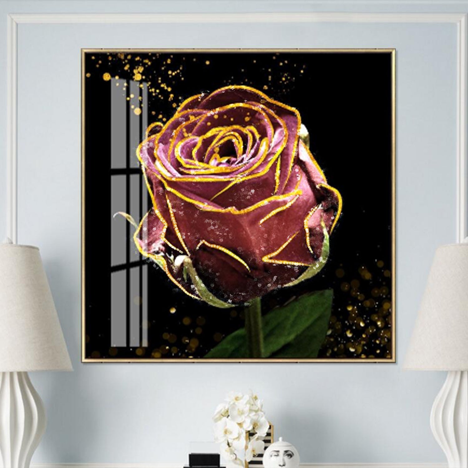 VOFFOV® Red Rose Elegant Canvas Art Paintings 2PCS