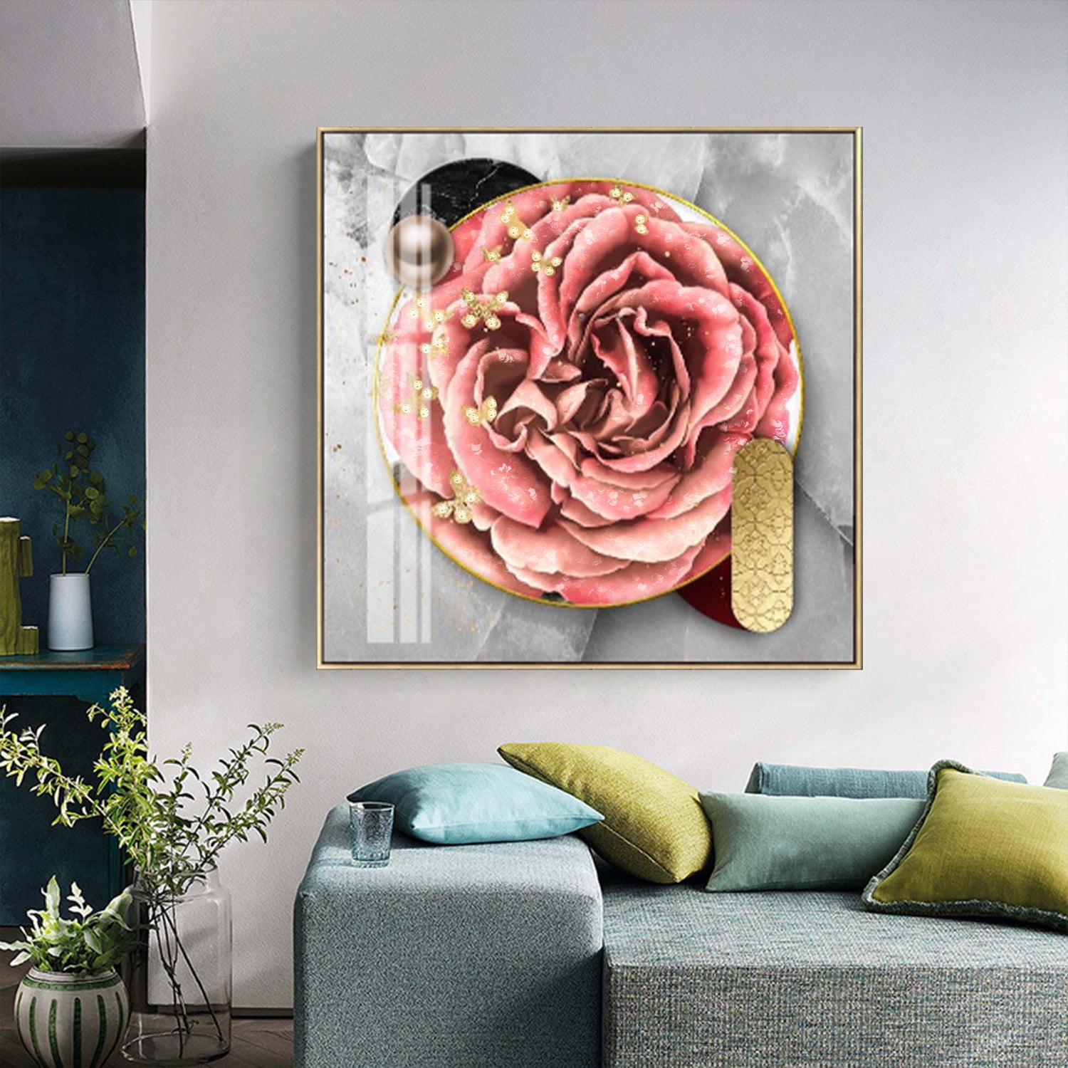 VOFFOV® Red Rose Elegant Canvas Art Paintings 2PCS