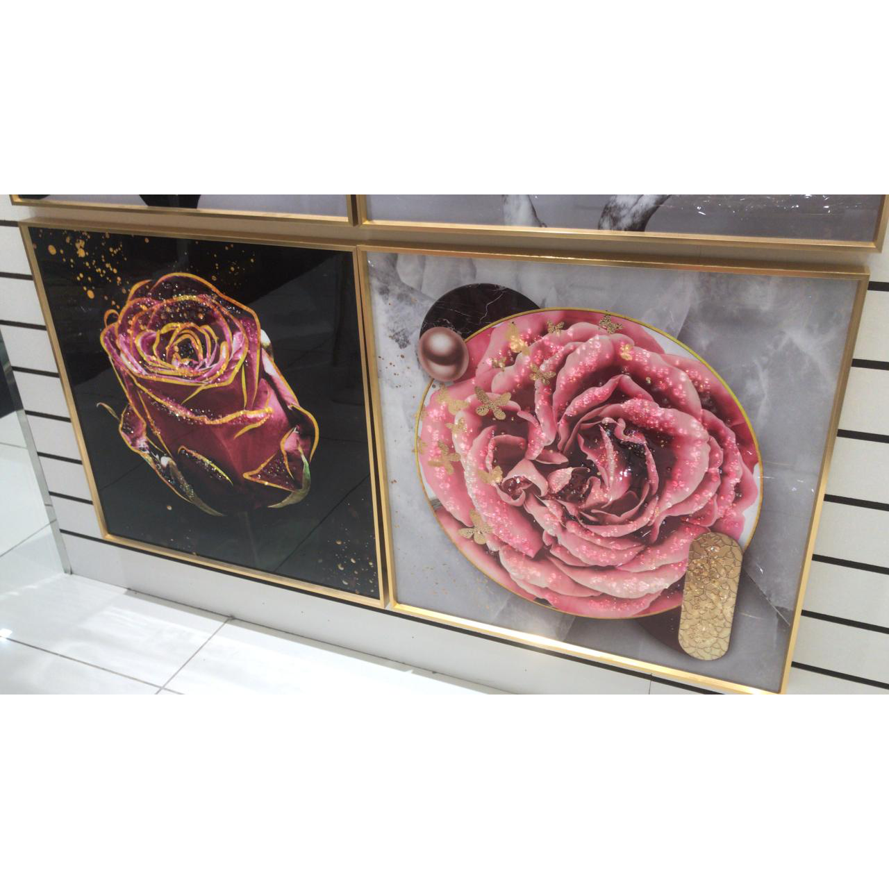 VOFFOV® Red Rose Elegant Canvas Art Paintings 2PCS