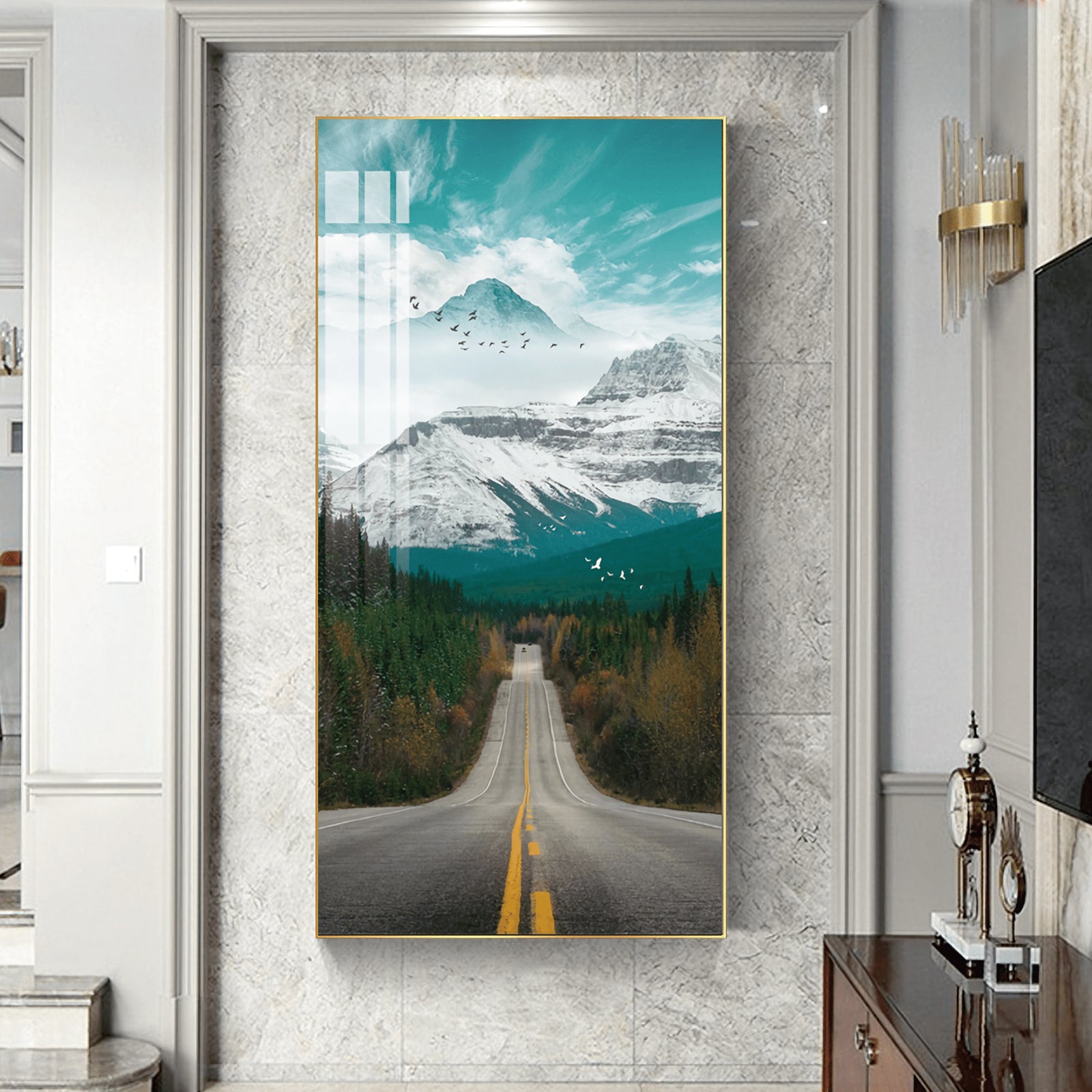 VOFFOV® Snow Mountain Landscape Office Room Wall Art