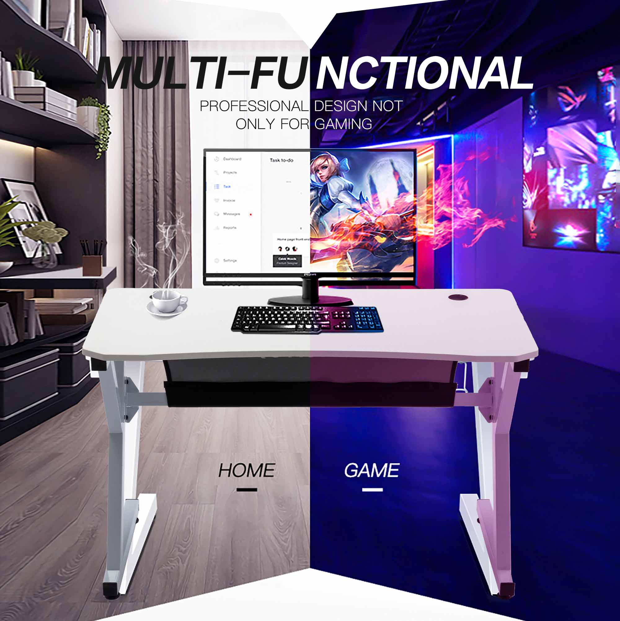 VOFFOV Gaming Table White