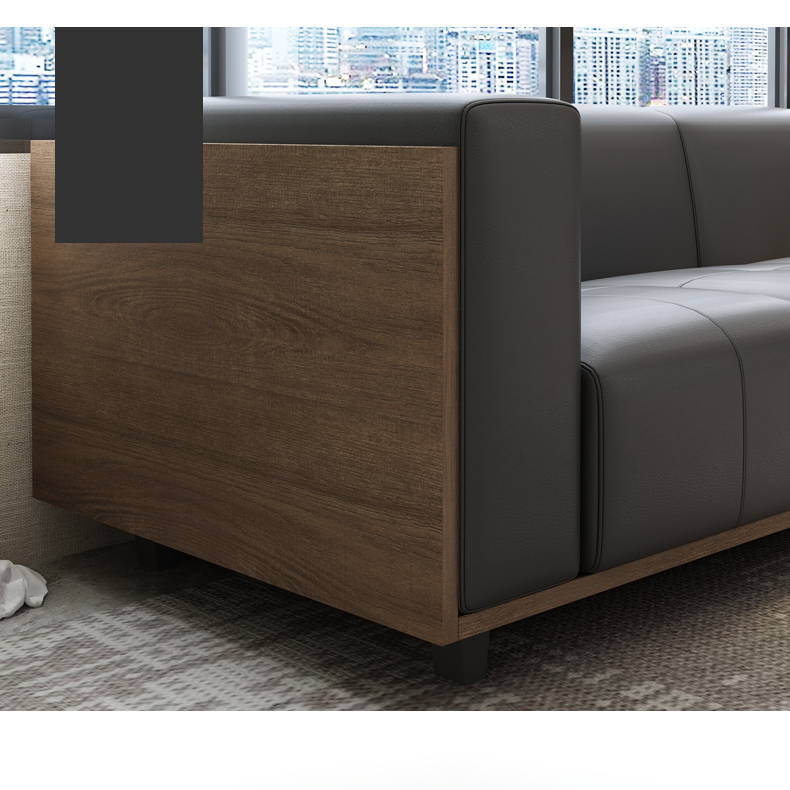 3 Seat Wide Square Arm Sofa MG-366-3S Black