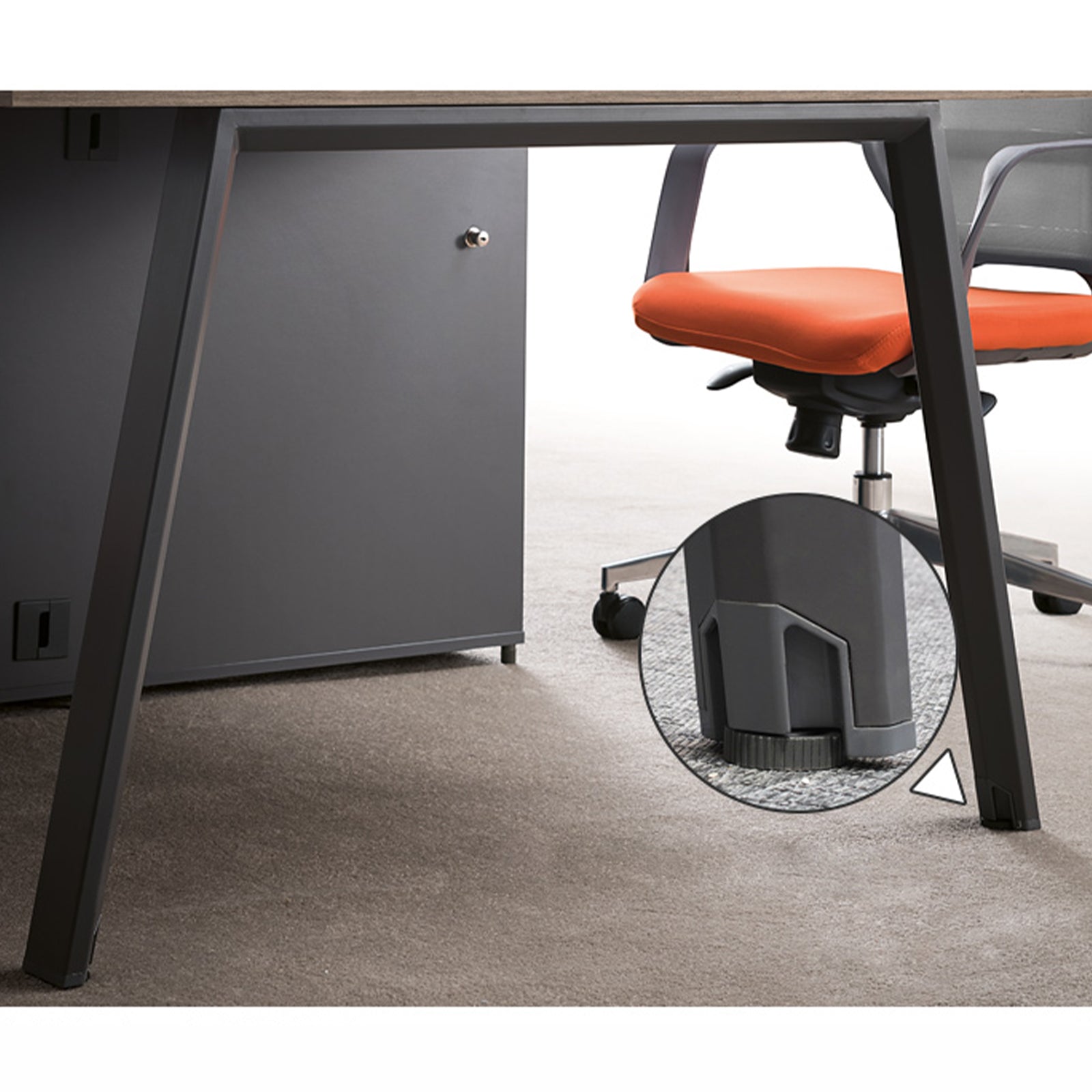 VOFFOV® Workstaion Cluster of 2 Face to Face Desk w/ Storage