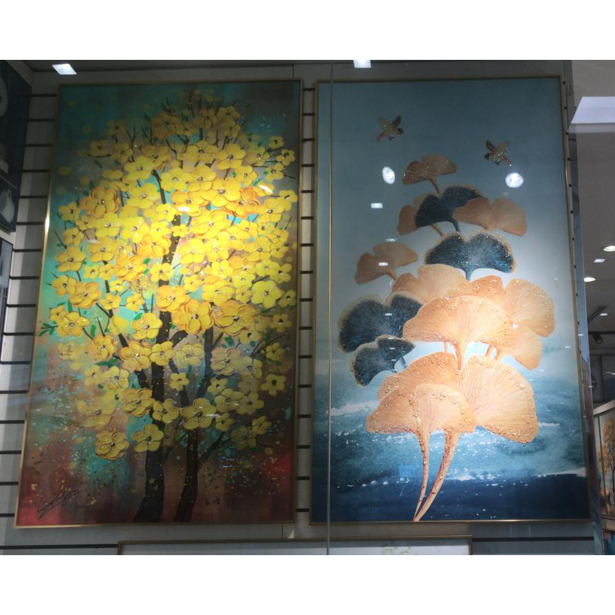 VOFFOV® Yellow FORTUNE TREE Oil Painting Wall Art