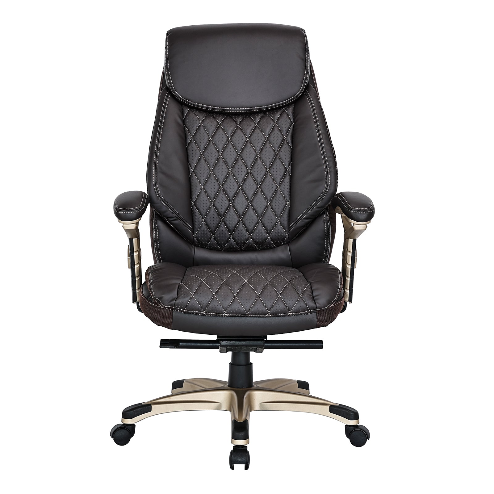 VOFFOV® Big & Tall Executive Office Chair High Back All Day Comfort Ergonomic Lumbar Support, Bonded Leather, Brown