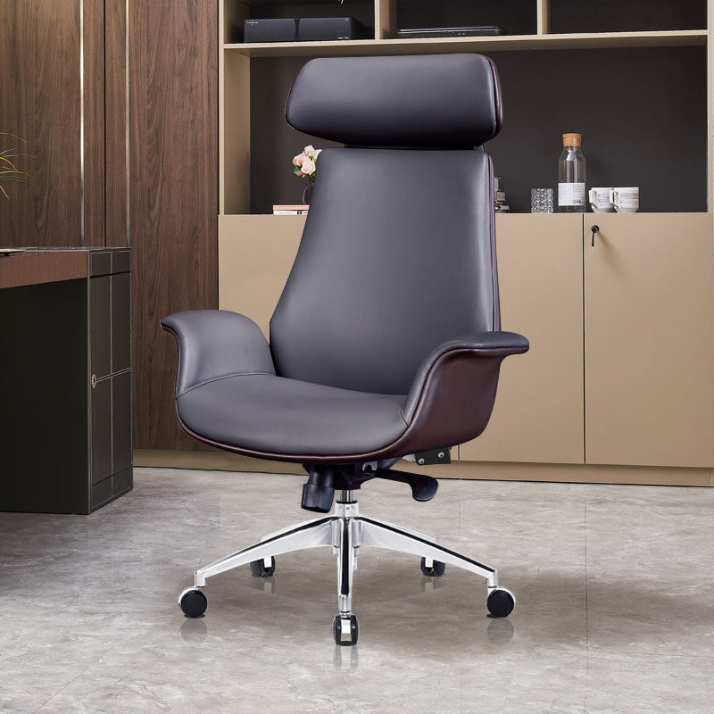 VOFFOV® Leather Executive Office Chair with Headrest Swivel Chair Height Adjustable