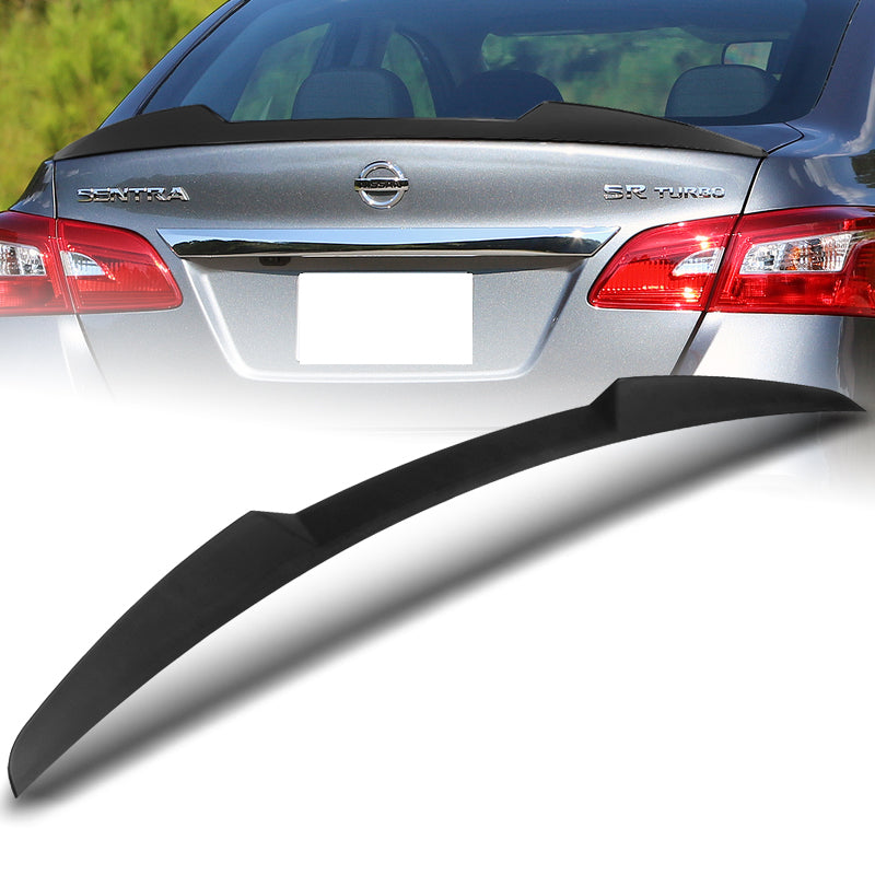 For 2013-2019 Nissan Sentra W-Power V-Style Primer Black Rear Trunk Spoiler Wing