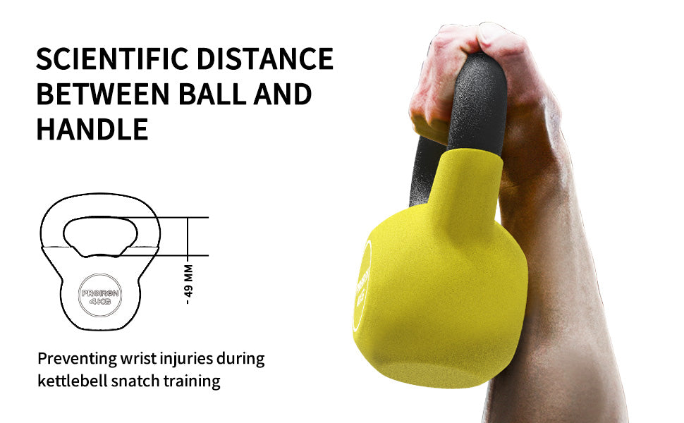 PROIRON kettlebell, wide smooth handle with more space for hand grasp