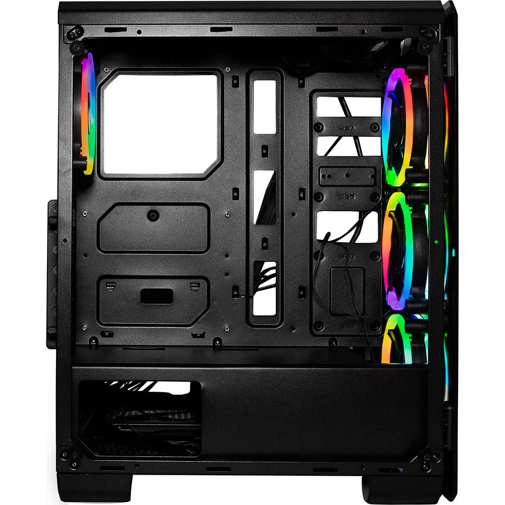 Deco Gear Mid-Tower PC Gaming Computer Case - Full Tempered Glass and LED Lighting