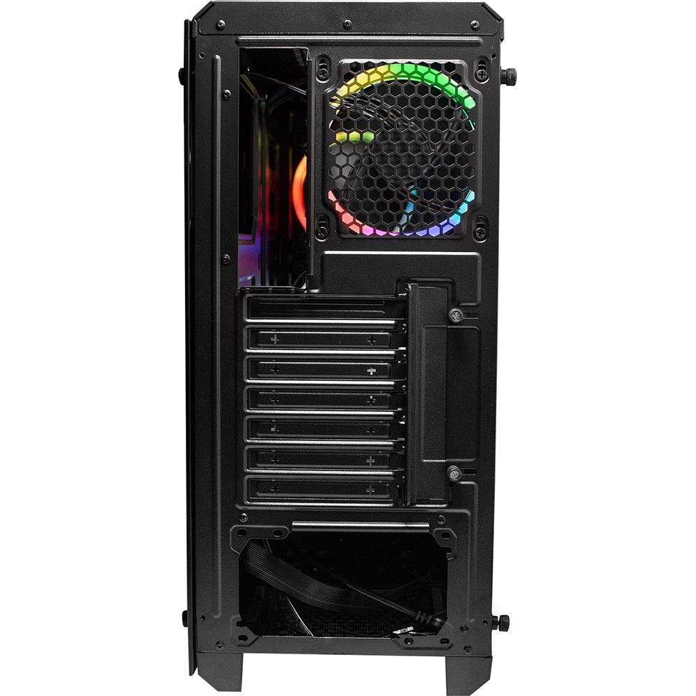 Deco Gear Mid-Tower PC Gaming Computer Case - Full Tempered Glass and LED Lighting