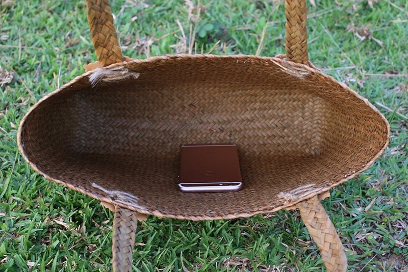 Boho Bag, Woven Straw Bag, Quinn Tote