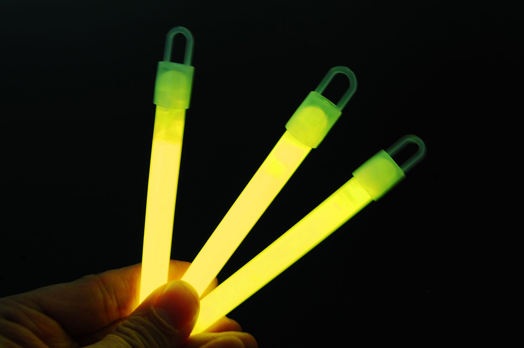 4 inch 10mm Yellow Glow Sticks- 25 Per Package