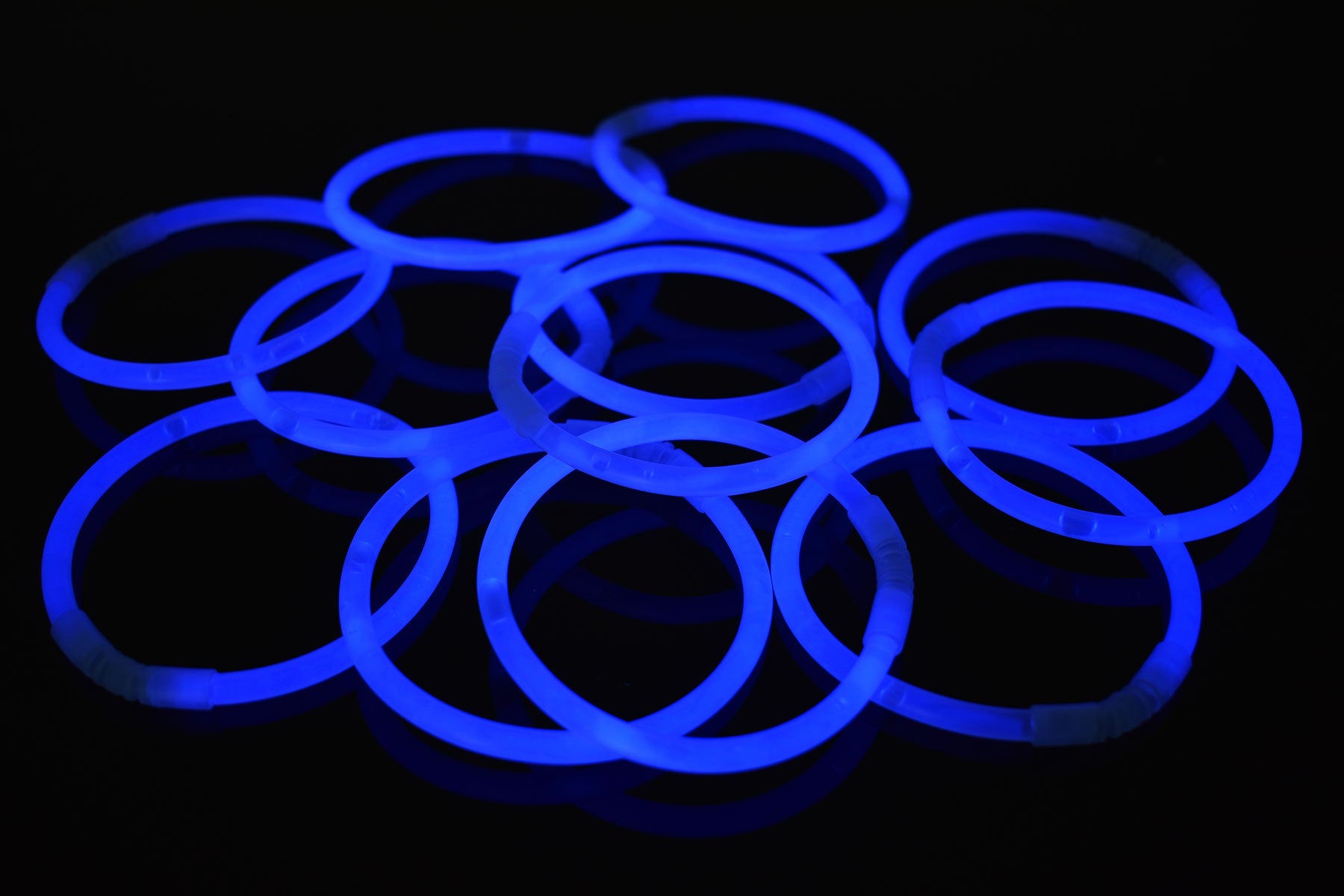 8 inch Premium Blue Glow Stick Bracelets- 100 per package