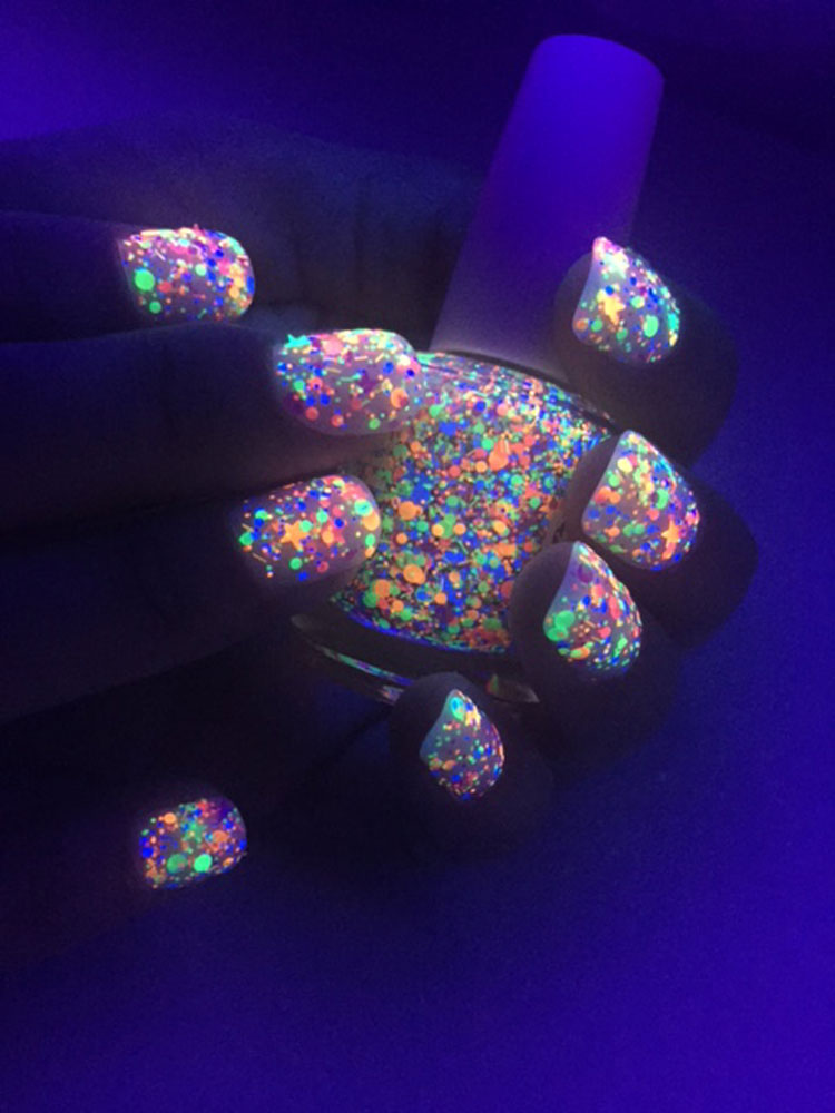 Funfetti Blacklight Reactive UV Nail Polish