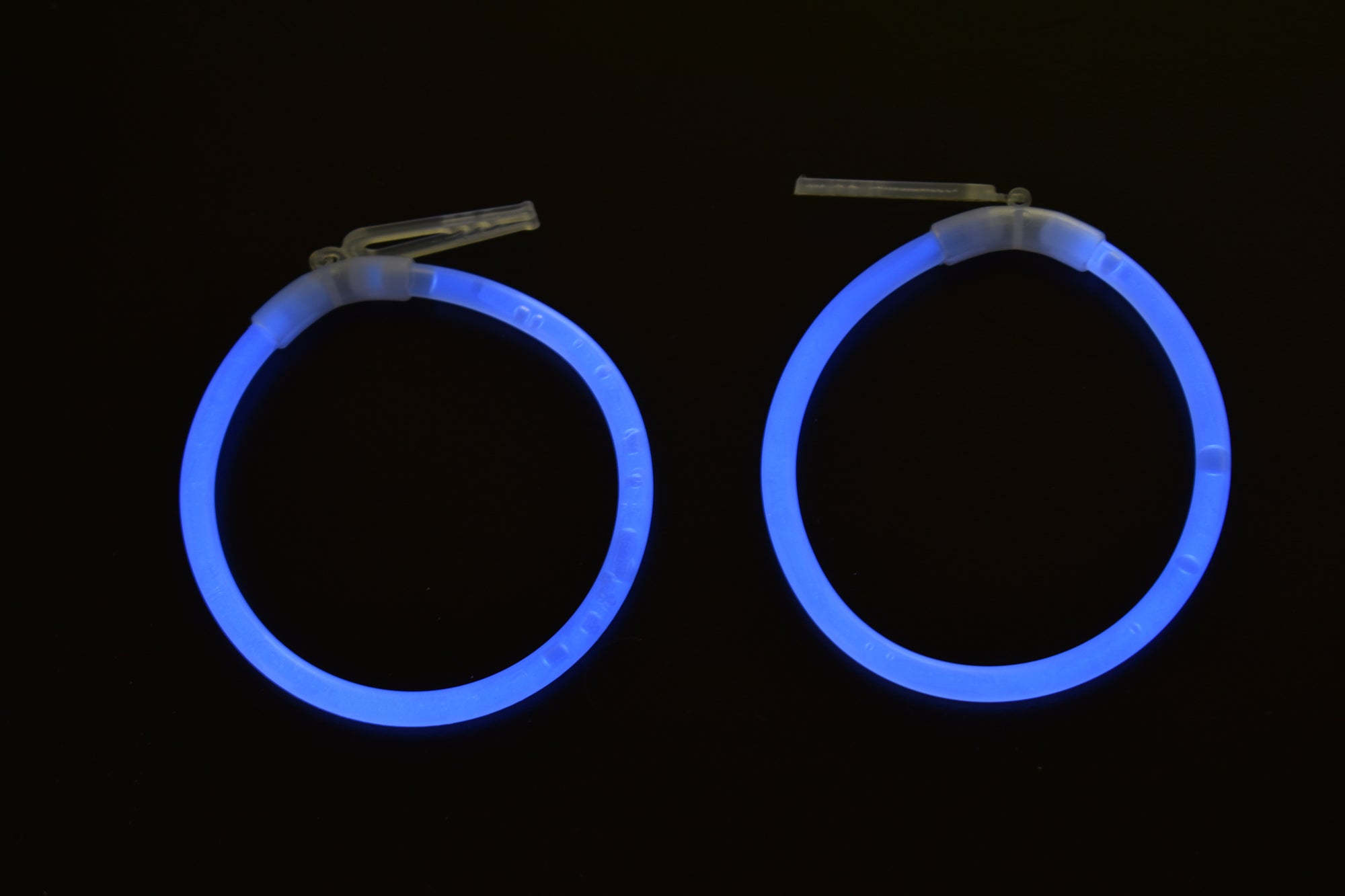 Blue Glow Stick Hoop Earrings- 50 Pairs