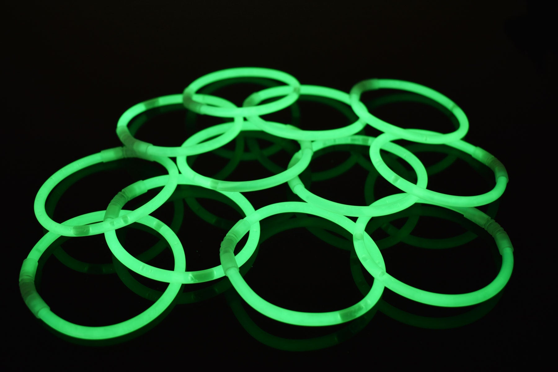 8 inch Premium Green Glow Stick Bracelets- 100 per package