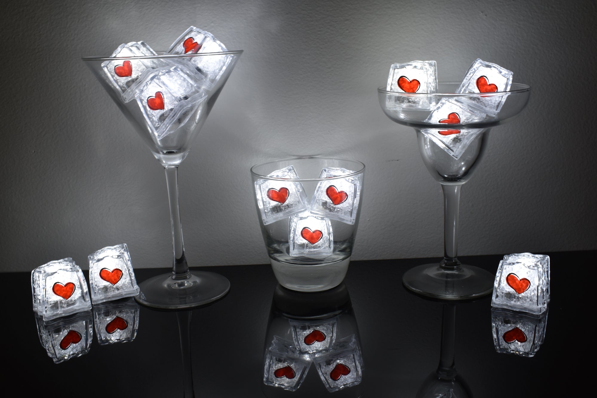 Heart Print LiteCubes 3 Mode Light Up LED Light Up Ice Cubes