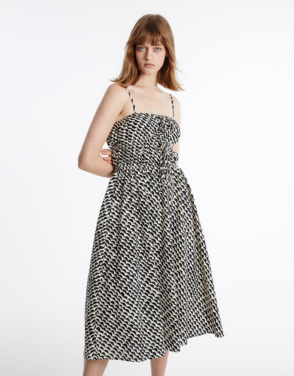 Geometric Print Midi Dress